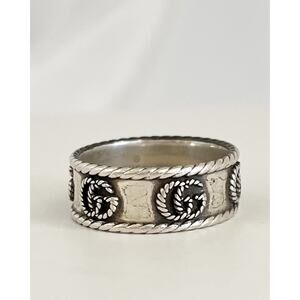GUCCI GG Marmont Men’s  .925 Sterling Silver Ring Band Size Italy 25 US 11